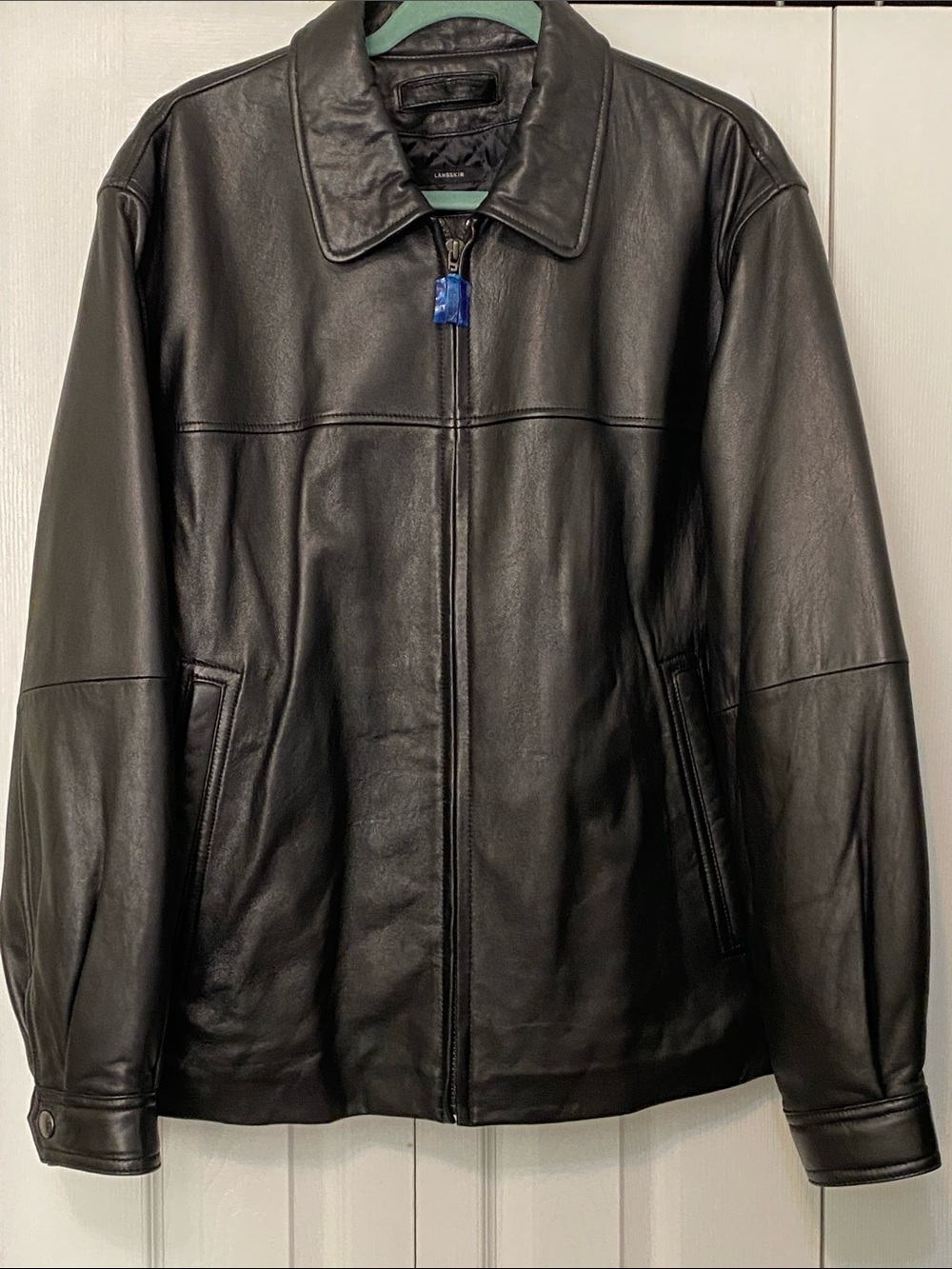 Vintage Men’s Claiborne Black Leather Jacket Medium
